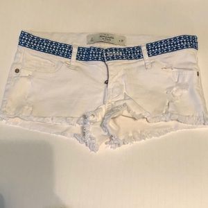 White Abercrombie and Fitch jean shorts